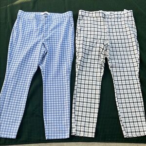 Hollister pants stretch lot Blue‎ and Black Plaid Pants XL